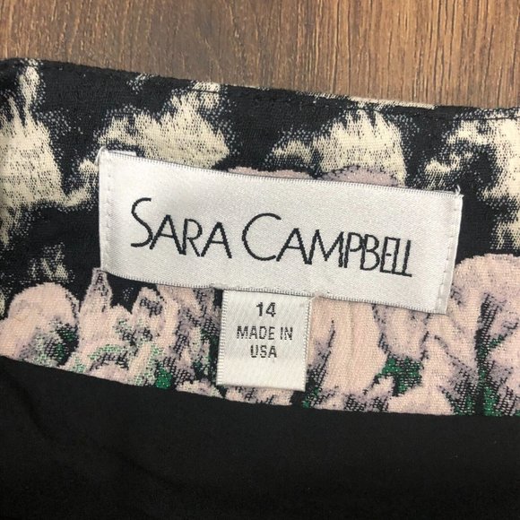 Sara Campbell Floral Skirt Womens Sz 14 Made in the USA Knee Length Work Casual - Picture 5 of 8